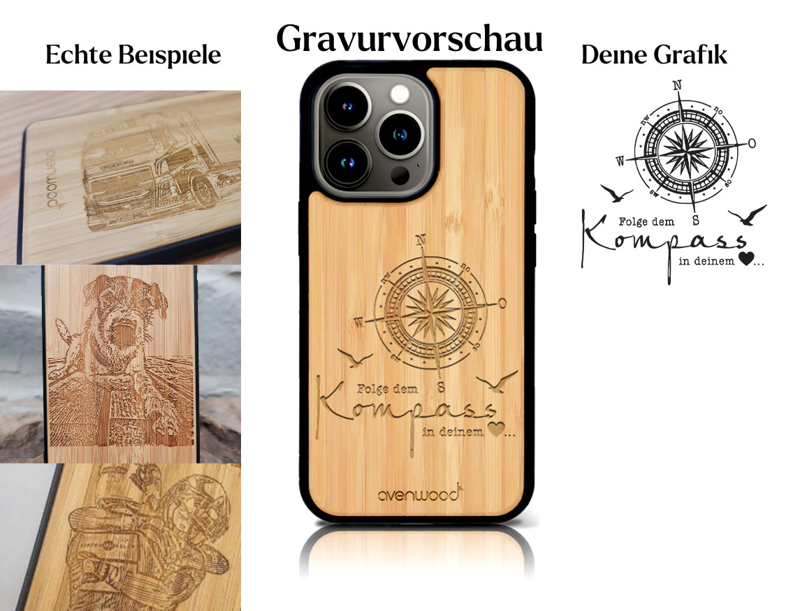 INDIVIDUELL iPhone 15 Pro Bambus-Kunststoff